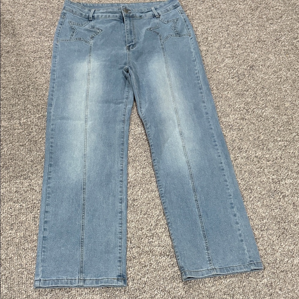 SHEIN Light Blue Flare & Wide Leg Jeans